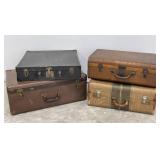 Vintage Suitcases - Leather, Tweed & Wood