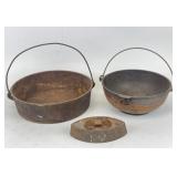 Cast Iron Bean Pots & Sad Iron Base