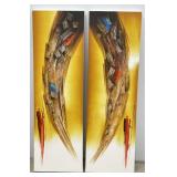 4 FT Acrylic on Canvases - Signed
