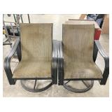 Cast Aluminum Sling Swivel Rocking Arm Chair