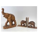Hand Carved Rosewood & Teak Elephants