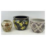Hand Painted Ceramic Planters & Vase