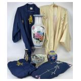 Japanese Kimono Robes, Vases, Bowl & Jar