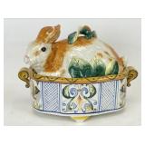 Fitz & Floyd Ricamo Rabbit Figural Soup Tureen