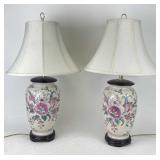 Hand Painted Chinoiserie Porcelain Vase Table