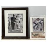 Framed New York Yankees Babe Ruth & Yogi Berra
