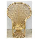 4.5 FT Vintage Rattan & Wicker Peacock Chair