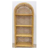 6 FT Vintage Rattan & Wicker Etagere Bookcase