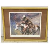 Western "Shooter on a Paint" Lithograph