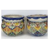 Mexican Talavera Style Ceramic Planters