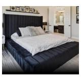 XiAmen Ultra Suede Upholstered Platform King Size