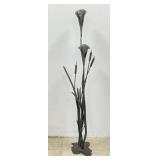 5 FT Cast Iron Hand Sculptured Lilies & Cat Tails