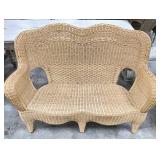 Natural Wicker Love Seat