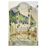 Hand Painted Folding 3 Panel Screen