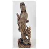 Carved Wood Statue - Guanyin
