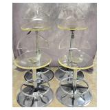 Adjustable Acrylic & Chrome Swivel Bar Stools