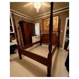 Traditional Colonial Style Wood 4 Poster Queen Bed
