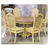 Bamboo Style Octagonal Dining Set w/ Rattan Back