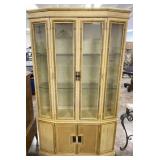 Vintage Faux Bamboo Display Cabinet w/ Light