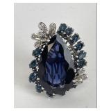 14 KT White Gold & Gemstone Cocktail Ring