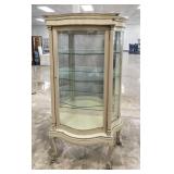 French Style Curved Glass Curio Display Cabinet