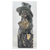 Signed Art Nouveau Style Bronze Bust - Niko Venzo