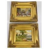Signed & Gilt Framed Oil on Board - T Toch
