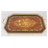 Vintage Italian Sorrento Marquetry Wood Serving