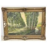 4 FT Landscape Oil on Canvas - Signed