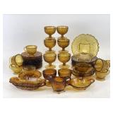 Tiara Indiana Amber Glass Sweet Pear Dinnerware