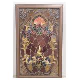 Floral Stained Glass Style Window Hanging Accent