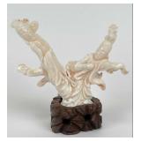 Vintage Hand Carved Pink Coral Sculpture
