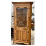 Vintage Tell City Hard Rock Maple Corner Cabinet