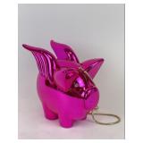 Kate Spade Magenta Chrome Flying Piggy Purse