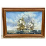 Framed & Signed Oil on Canvas - J Harvey