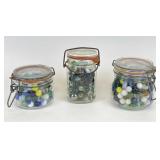 Selection of Vintage Marbles in Jars