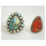 Sterling & Opal Like Statement Rings