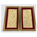 Chinoiserie Composite Oxolite Relief Wall Plaques