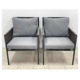 Powder Coated Metal Rope Style Weave Patio Arm