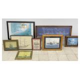 Selection of Framed Nautical Prints & Maps