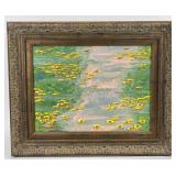 Gilt Framed Signed & Dated Acrylic on Canvas -
