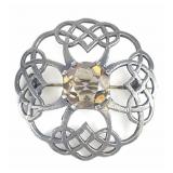 Sterling Scottish Celtic Openwork Brooch