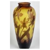 Signed French Art Nouveau Cameo Glass Vase -