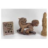 Hand Carved Wood & Soapstone Asian Figurines