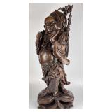 2.5 FT Hand Carved Wooden Laughing Buddha