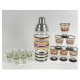 Vintage Anchor Hocking Ring Ding Glassware Set