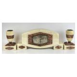 Vintage French Art Deco Clock Garniture Set