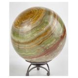 Polished Banded Onyx Agate Sphere