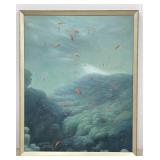 4 FT Framed & Signed Oil on Canvas Painting -