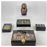 Matryoshka Nesting Doll & Russian Lacquer Tea